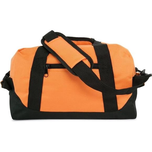 14" Small Duffle Bag Two Toned Gym Travel Bag Orange